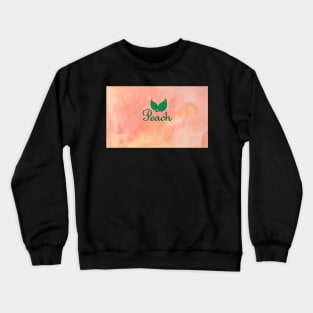 Peach with Leaves and Watercolor Background Crewneck Sweatshirt